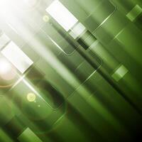 Green vibrant tech background with glossy squares vector