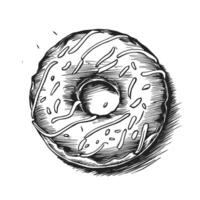 A sketch of a donut on a white background vector