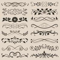 Set of vintage decorative elements, calligraphic design elements, scroll, scroll frame, scroll border vector