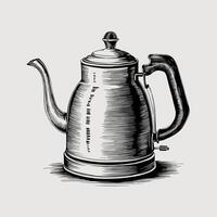A drawing of a kettle on a white background vector