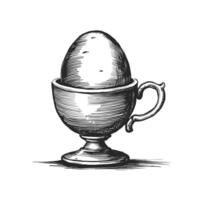 An egg in a cup with a handle vector