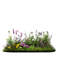 A flower bed with many different types of flowers png
