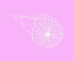 Spider web in flat style. Hand drawn illustration. vector