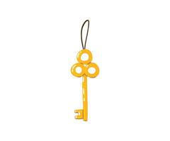 Christmas tree key ornament drawn in flat style by hands. New Year, Christmas, Holiday. vector