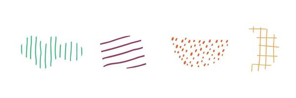 Set with abstract shapes and fillers. Flat illustration, abstraction. Hand drawn illustration. vector