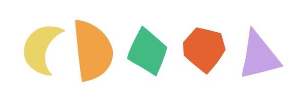 Set with abstract shapes. Flat illustration, abstraction. Hand drawn illustration. vector