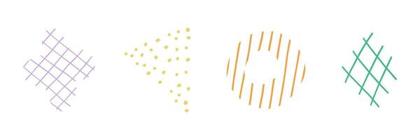 Set with abstract shapes and fillers. Flat illustration, abstraction. Hand drawn illustration. vector