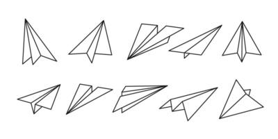 Set of paper airplane icon vector