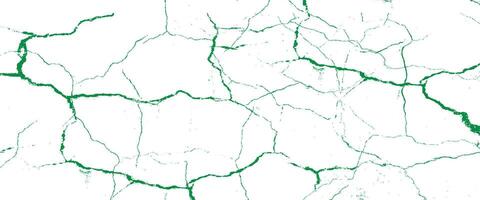 green and white of a cracked wall background with cracks vector