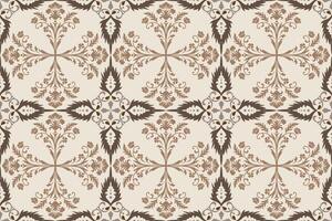 Seamless vintage damask pattern in brown tones on a cream background. Traditional design for wallpaper, home decor, upholstery and textiles. Classic and luxurious and sophisticated pattern. vector