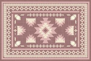 Southwestern geometric rug in soft pink and beige tones designed for interiors. A modern, bohemian textile that adds warmth and elegance to any space. vector