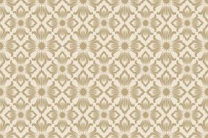 Seamless damask floral pattern with decorative elements in beige tones. Elegant and ornate design suitable for wallpaper, fabric, interior decoration, and vintage-style projects. vector