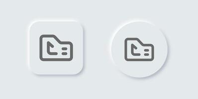 Upload line icon in neomorphic design style. Arrow signs illustration. vector