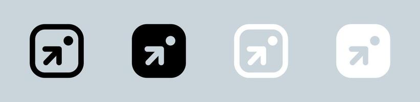 Target icon set in black and white. Goal signs illustration. vector