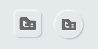 Upload solid icon in neomorphic design style. Arrow signs illustration. vector