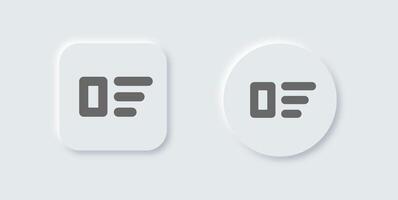Sort line icon in neomorphic design style. Filter signs illustration. vector