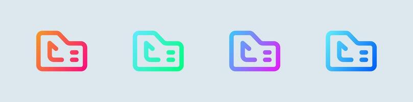 Upload line icon in gradient colors. Arrow signs illustration. vector
