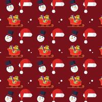 Seamless pattern with hat, gifts, snowman and other items. vector