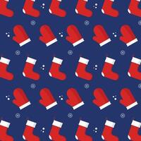 Seamless pattern with Santa's mittens and socks. vector