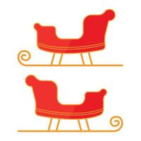 Two Santa Claus sleighs on a white background. vector
