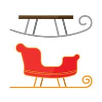 Set of Santa Claus sleigh icons on white background. vector