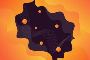 Minimalist bright orange abstract background with wavy shapes and lines. Colorful purple fluid design in the background with a simple and modern concept. vector