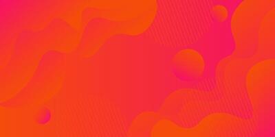 Bright orange abstract background with simple shapes and wavy lines. Fresh and colorful orange design. Popular and modern with 3d shadow concept. eps10 vector