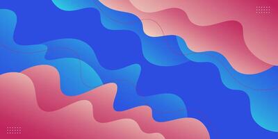 Bright blue wave background with pink liquid shapes in the background. Liquid abstract composition. eps10 vector