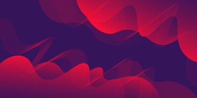 Bright red wave business banner design. Creative banner design with overlapping shapes and lines as template. Simple blue horizontal banner. Eps10 vector