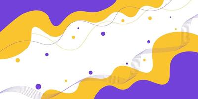 Yellow and purple geometric business banner design. Creative banner design with wave and line shape as template. Simple horizontal banner. eps10 vector