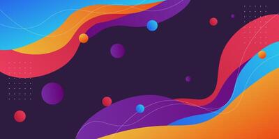 Abstract 3D background colored waves. Abstract paper cut Abstract colored waves and circles. vector