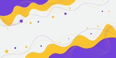 Yellow and purple geometric business banner design. Creative banner design with wave and line shapes as template. Simple horizontal banner. vector