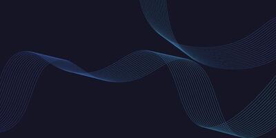 White geometric wave line business banner design Creative banner design with lines on dark blue background. Simple horizontal banner. vector