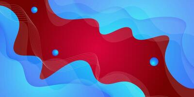 Red abstract background with blue wave and line pattern design for book covers, flyers, banners and other graphic design elements. vector