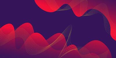Bright red wave business banner design. Creative banner design with overlapping shapes and lines as template. Simple blue horizontal banner. vector