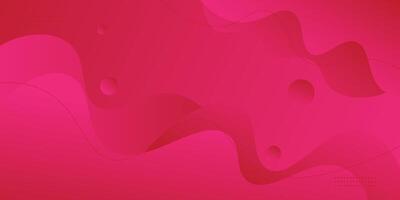 Bright pink abstract background with circles. Creative wavy fluid style background. Eps10 vector