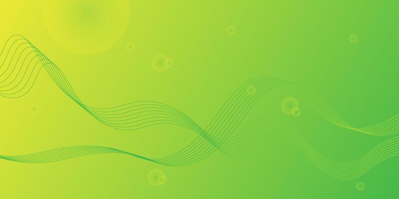 Green geometric business banner background with bright yellow combination on design. Creative banner design with wavy line shape as template. Simple horizontal banner. Eps10
