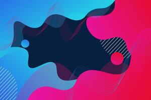 Simple blue and pink geometric business banner design on dark blue background. Creative banner design with wave and line shapes as template. Simple horizontal banner. vector