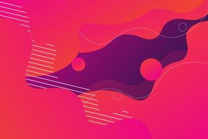 Abstract colorful pink gradient background. Wavy fluid shapes with geometric patterns. Bright pink background design. Eps10 vector