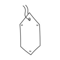 Paper Price Tag with String Outline Icon vector
