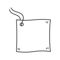 Price Tag Frame with String Doodle Icon vector
