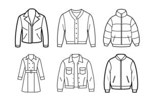 Classic Outerwear Bundle Featuring Timeless Jackets and vector