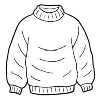 Oversized Sweater Line Art Illustration of Chunky Textured Knit vector