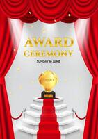 Red carpet poster in realistic style vector