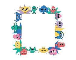 Flat abstract character emotions frame vector