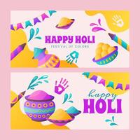Set of two horizontal banner template vector