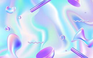 Realistic holographic style background vector
