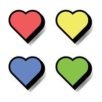 Retro halftone love icon set collection isolated background vector