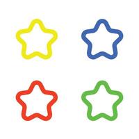 Outline stars set elements collection design isolated on white. illustration vector