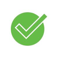 Green check mark circle icon symbol. vector